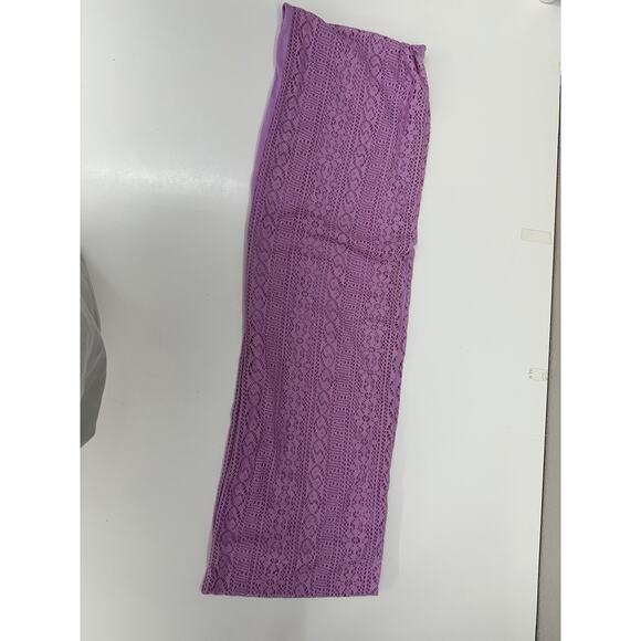 Unbranded Womens Scarf One Size Vibrant Orchid Purple Infinity Scarf Eyelet Lace - Picture 2 of 10